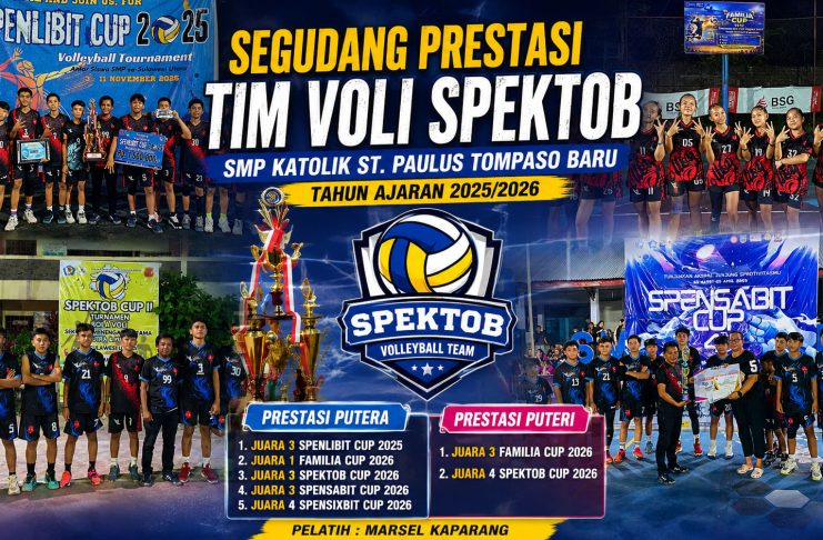 Segudang Prestasi Voli SMP Katolik St. Paulus Tompaso Baru Warnai Tahun Ajaran 2025/2026