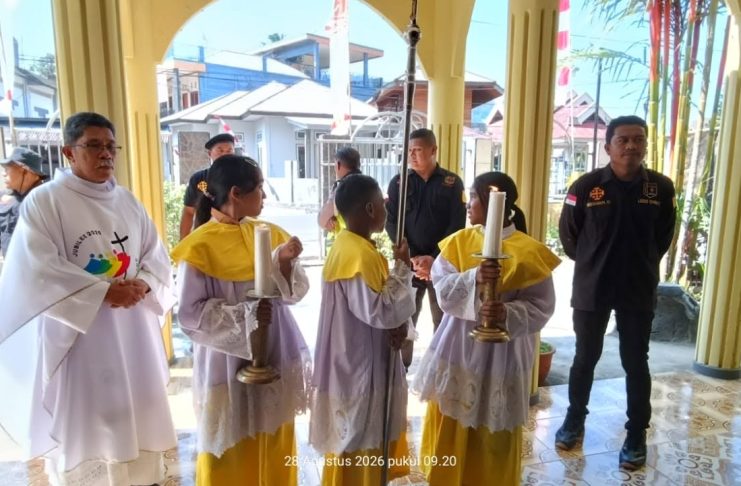 Misa Pesta Pelindung, YPK Santo Agustinus Tahuna Teguhkan Karya Pendidikan Katolik